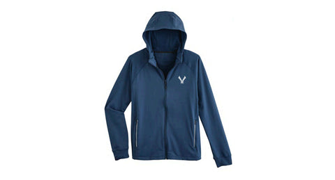 Logo Full Zip Hoodie in Smokey Blue